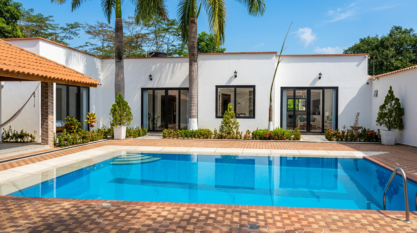 Casa quinta Los Cámbulos en Villeta con piscina